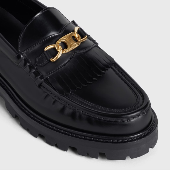 CELINE MARGARET LOAFER WITH TRIOMPHE CHAIN IN POLISHED BULL - Picture 4 of 5
